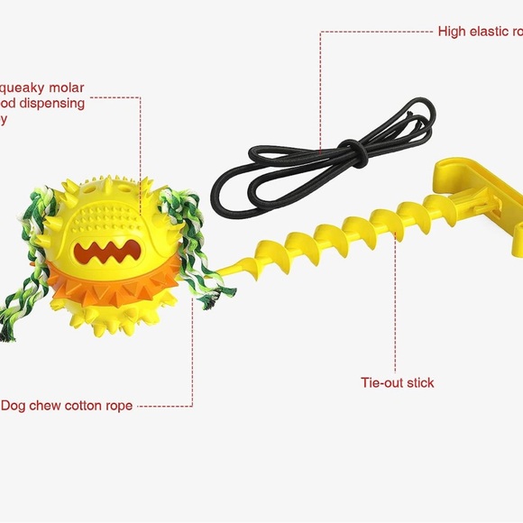 Tether Tug Outdoor Dog Toy Squeaky Jolly Egg - Picture 7 of 8